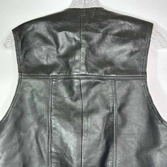Vintage Rover & Lakes Germany Leather Motorcycle Vest Size 50 42" Chest - Picture 5 of 11